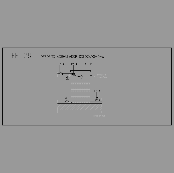 Bloque Autocad Deposito acumulador colocado-D-W